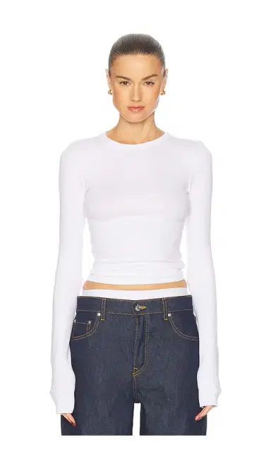 GRLFRND Crew Neck Extra Long Sleeve Tee | Thumbnail 1