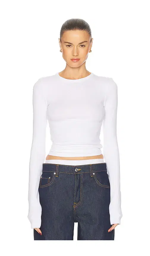 Crew Neck Extra Long Sleeve Tee
