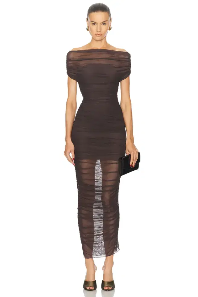 SEROYA Noel Off Shoulder Midi Dress