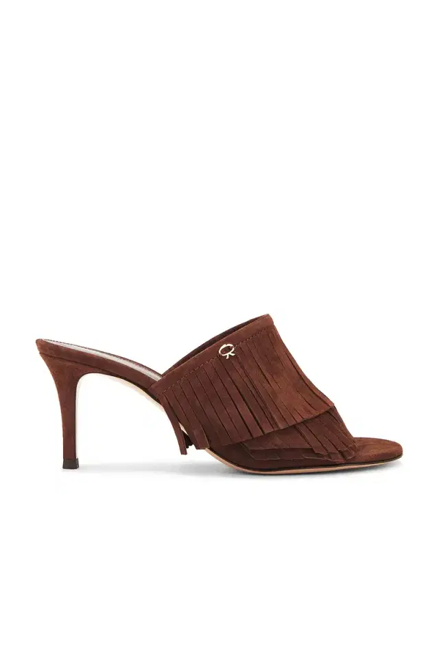 Gianvito Rossi Camoscio Fringe Mule Sandal