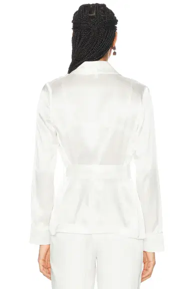 fleur du mal X Galia Lahav Beaded Fringe Silk Smoking Jacket | Thumbnail 3