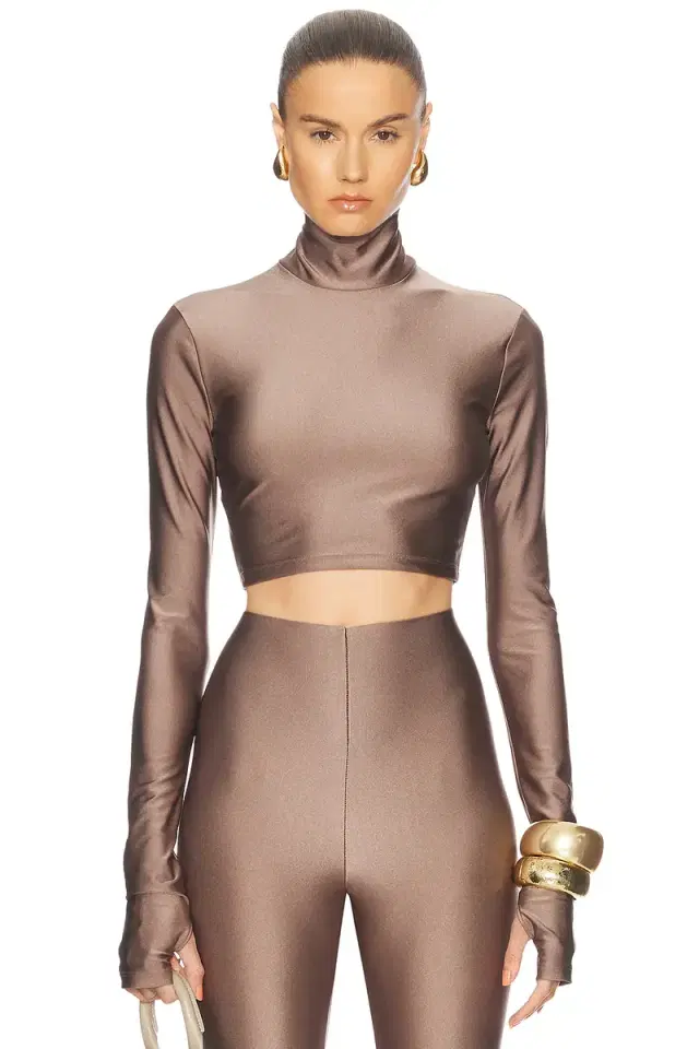 The Andamane Orchid Turtleneck Crop Top