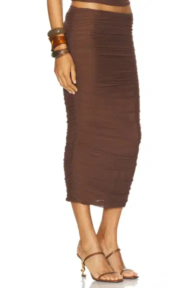 SEROYA Pia Mesh Midi Skirt | Thumbnail 3