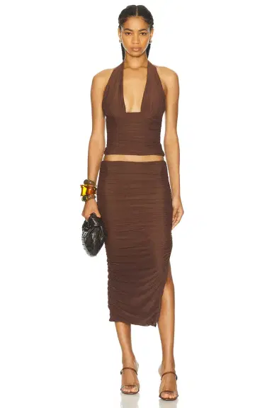 SEROYA Pia Mesh Midi Skirt | Thumbnail 5