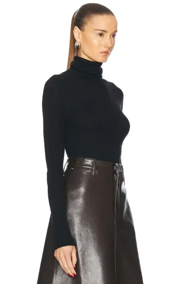 Enza Costa Silk Rib Turtleneck Top | Thumbnail 2 Enza Costa Silk Rib Turtleneck Top | Thumbnail 2
