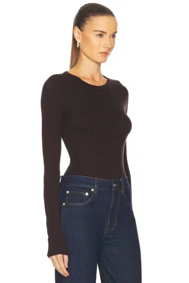 Enza Costa Silk Knit Long Sleeve Crewneck Top | Thumbnail 2 Enza Costa Silk Knit Long Sleeve Crewneck Top | Thumbnail 2