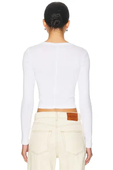 ENZA COSTA Supima Baby Rib Long Sleeve Cropped Top | Thumbnail 3