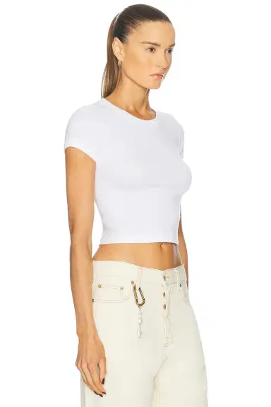 ENZA COSTA Supima Baby Rib Cropped Tee | Thumbnail 2 ENZA COSTA Supima Baby Rib Cropped Tee | Thumbnail 2