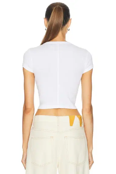 ENZA COSTA Supima Baby Rib Cropped Tee | Thumbnail 3 ENZA COSTA Supima Baby Rib Cropped Tee | Thumbnail 3