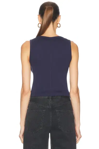 ENZA COSTA Supima Rib Baby Cropped Fitted U Tank Top | Thumbnail 3 ENZA COSTA Supima Rib Baby Cropped Fitted U Tank Top | Thumbnail 3