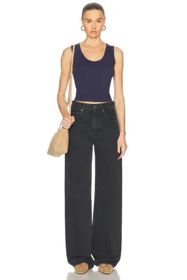 ENZA COSTA Supima Rib Baby Cropped Fitted U Tank Top | Thumbnail 4 ENZA COSTA Supima Rib Baby Cropped Fitted U Tank Top | Thumbnail 4