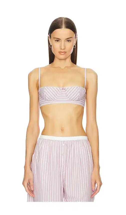 Helsa Wide Stripe Poplin Bra