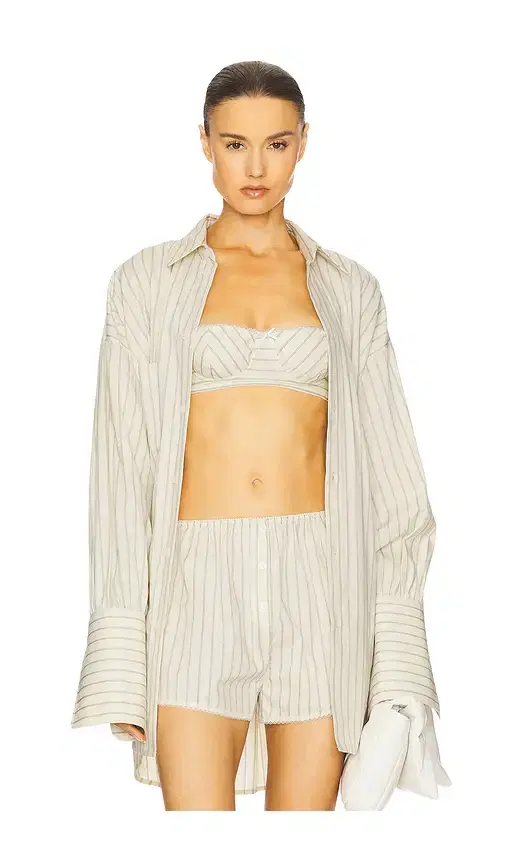 Helsa Pinstripe Poplin Bra