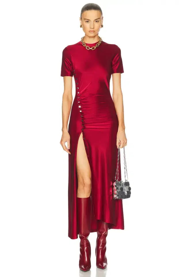 RABANNE Short Sleeve Midi Dress