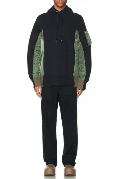 Sacai Sponge Sweat X Nylon Twill Hoodie | Thumbnail 4 Sacai Sponge Sweat X Nylon Twill Hoodie | Thumbnail 4