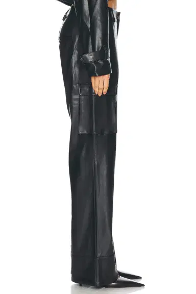 SEROYA Fifer Faux Leather Low Rise Cargo Pant | Thumbnail 2