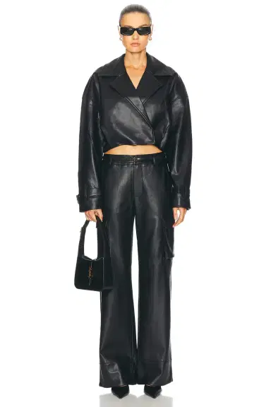 SEROYA Fifer Faux Leather Low Rise Cargo Pant | Thumbnail 5
