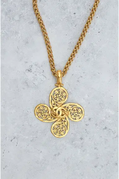Chanel Chanel CC Swirl Cross Necklace | Thumbnail 3 Chanel Chanel CC Swirl Cross Necklace | Thumbnail 3