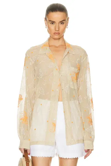 BODE Mesh Lillium Long Sleeve Shirt | Thumbnail 1