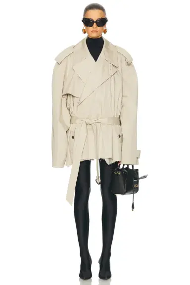 Balenciaga Cropped Trench Jacket | Thumbnail 1 Balenciaga Cropped Trench Jacket | Thumbnail 1