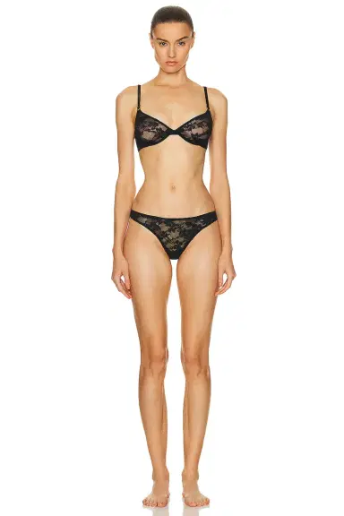 Fleur du Mal Le Stretch Multifit Lace High Leg Thong | Thumbnail 4