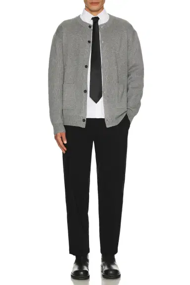 WAO Wool Blend Round Neck Cardigan | Thumbnail 2