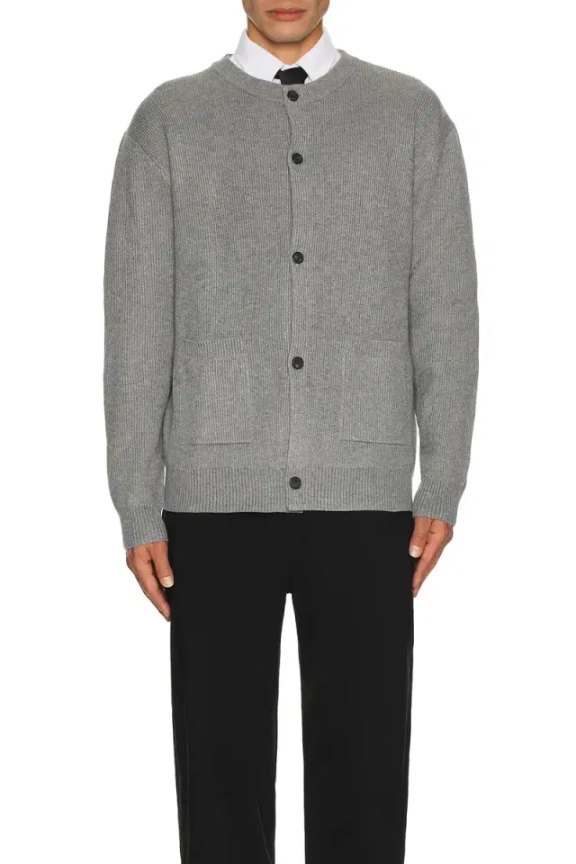 WAO Wool Blend Round Neck Cardigan