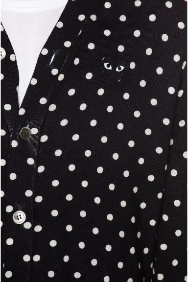 COMME des GARCONS PLAY Dot Print Wool Cardigan with Black Emblem | Thumbnail 6 COMME des GARCONS PLAY Dot Print Wool Cardigan with Black Emblem | Thumbnail 6