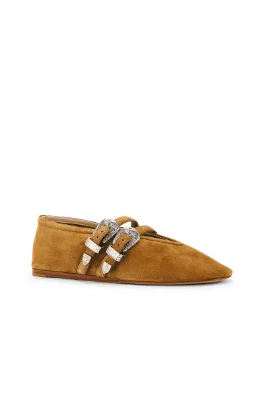 Le Monde Béryl Claudia Western Buckle Ballet Slipper | Thumbnail 2 Le Monde Béryl Claudia Western Buckle Ballet Slipper | Thumbnail 2