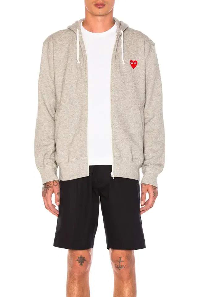 Red Emblem Zip Cotton Hoodie Red Emblem Zip Cotton Hoodie