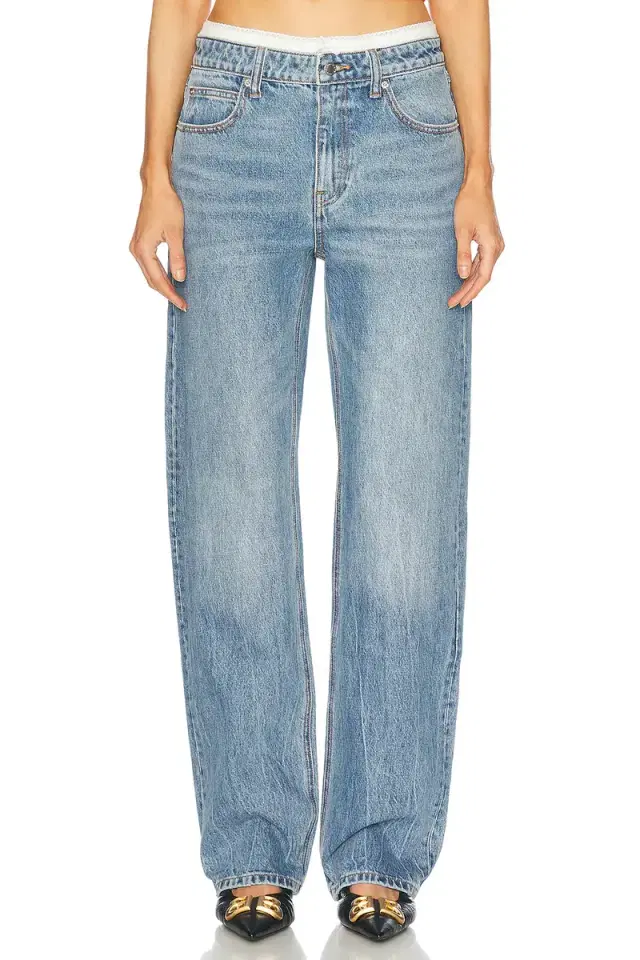 Alexander Wang Mid Rise Straight Leg Jeans