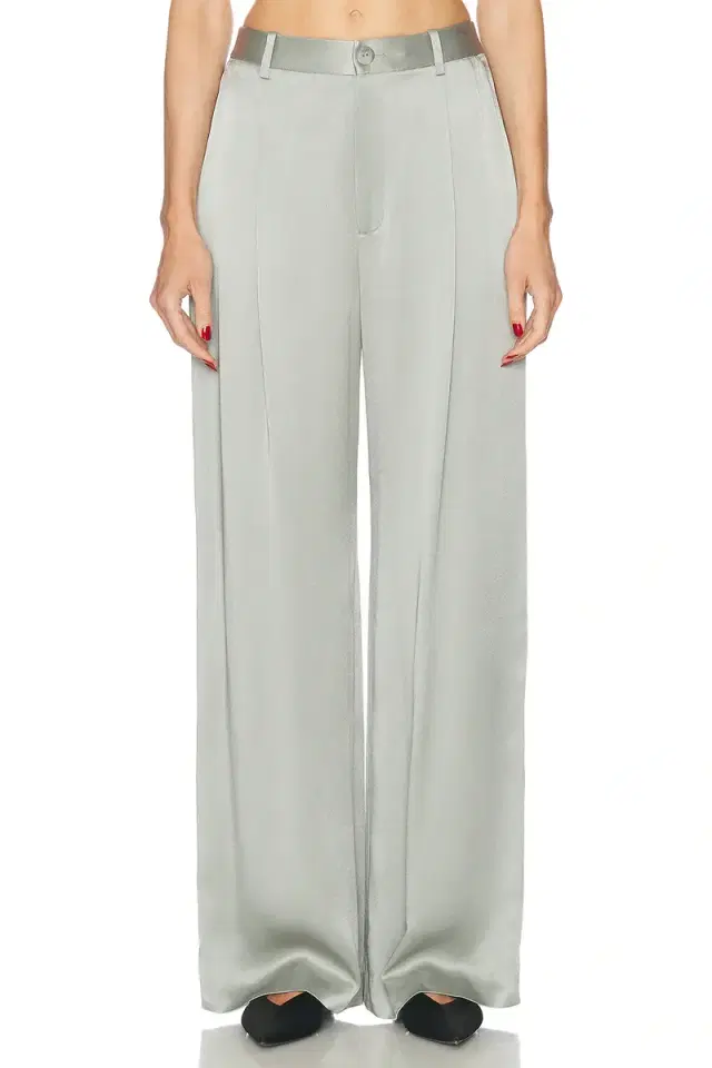 LaPointe Satin Relaxed Pleated Pant