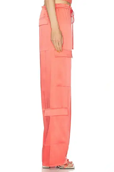 LaPointe Doubleface Satin Drawstring Cargo Pant | Thumbnail 3