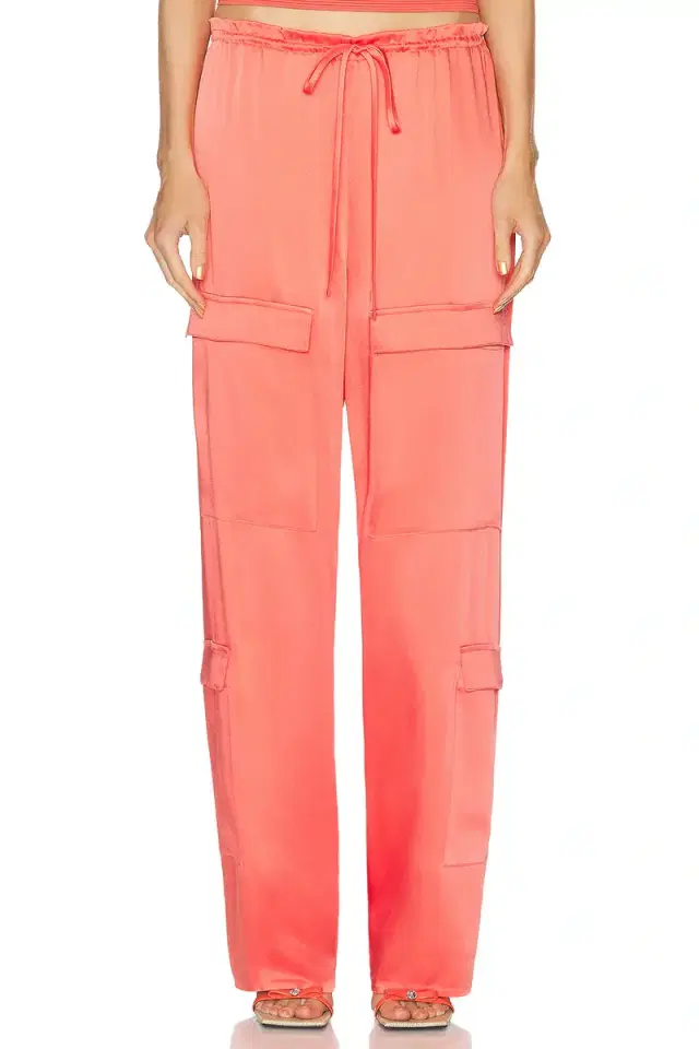 LaPointe Doubleface Satin Drawstring Cargo Pant