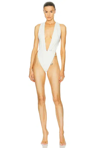 Saint Laurent Plunge One Piece Swimsuit | Thumbnail 1 Saint Laurent Plunge One Piece Swimsuit | Thumbnail 1