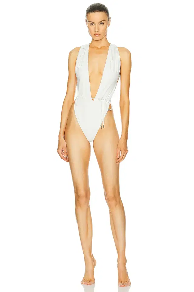 Saint Laurent Plunge One Piece Swimsuit