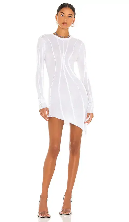 SAMI MIRO VINTAGE Asymmetric Baby Rib Mini Dress
