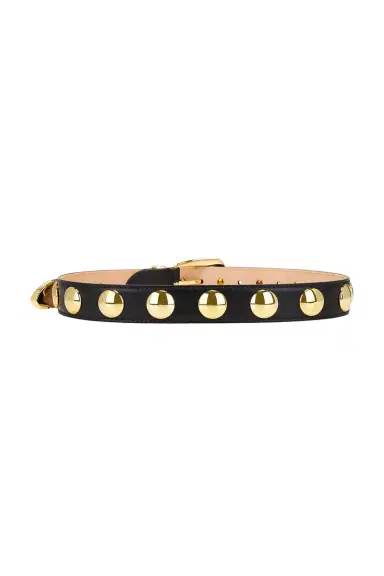 Khaite Studded Benny Belt In Black & Gold | Thumbnail 2 Khaite Studded Benny Belt In Black & Gold | Thumbnail 2