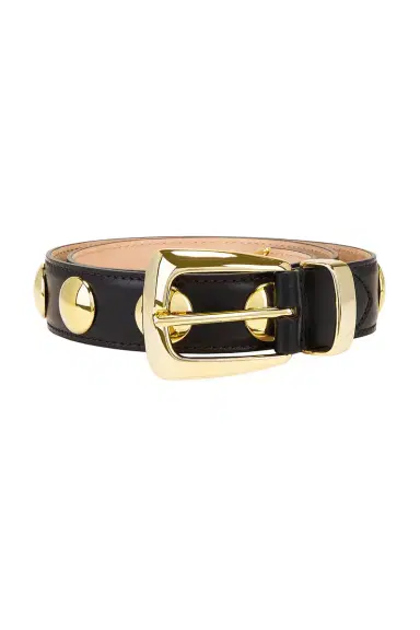 Khaite Studded Benny Belt In Black & Gold | Thumbnail 3 Khaite Studded Benny Belt In Black & Gold | Thumbnail 3