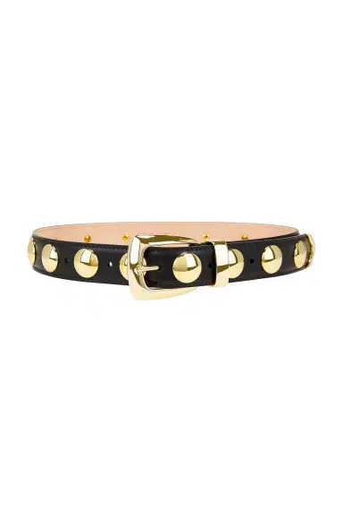 Khaite Studded Benny Belt In Black & Gold | Thumbnail 1 Khaite Studded Benny Belt In Black & Gold | Thumbnail 1