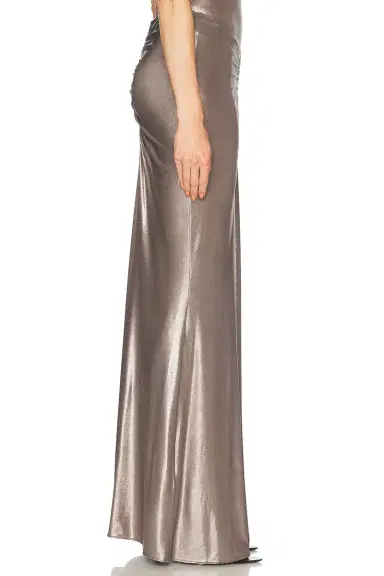 LaPointe Coated Jersey Ruched Maxi Skirt | Thumbnail 3
