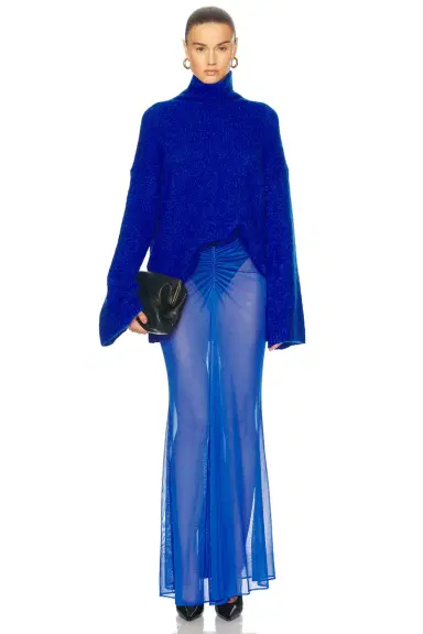 LaPointe Mesh Ruched Maxi Skirt | Thumbnail 5