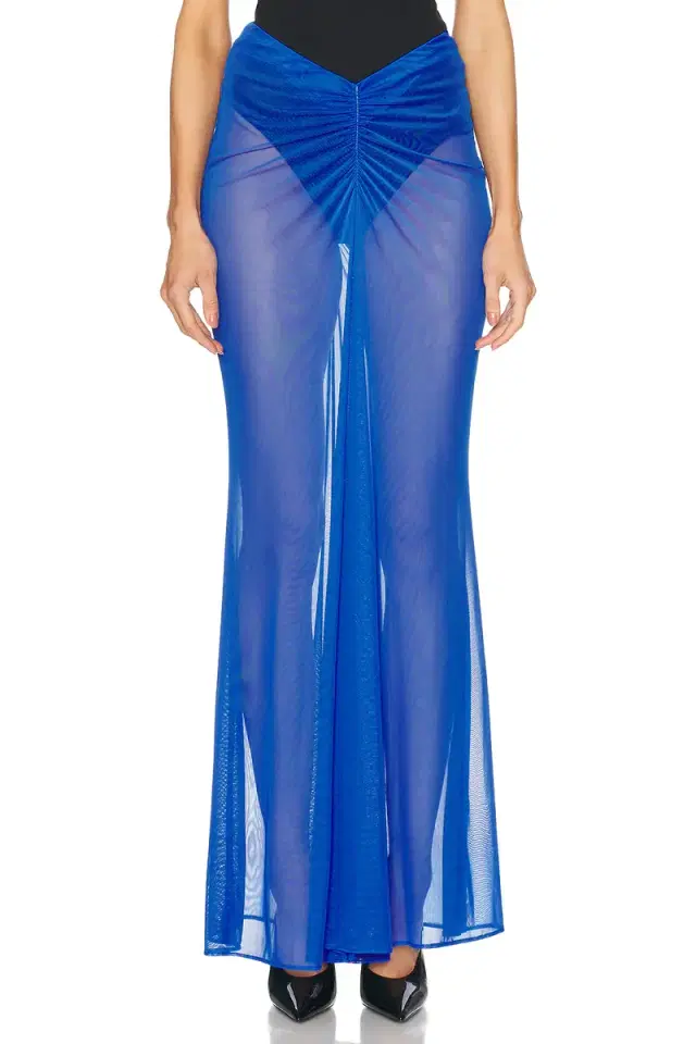 LaPointe Mesh Ruched Maxi Skirt
