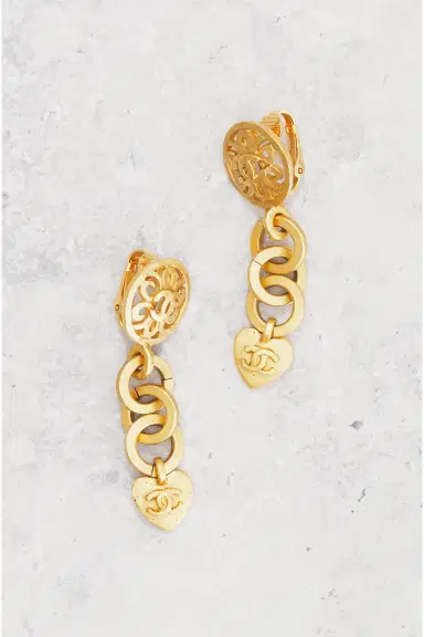 chanel Chanel 1995 CC Heart Clip-On Earrings | Thumbnail 2