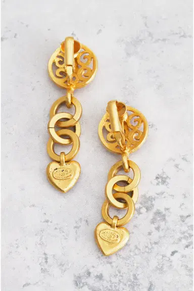 chanel Chanel 1995 CC Heart Clip-On Earrings | Thumbnail 3