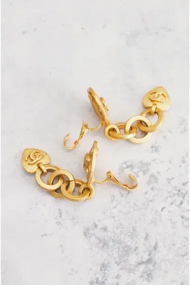 chanel Chanel 1995 CC Heart Clip-On Earrings | Thumbnail 5