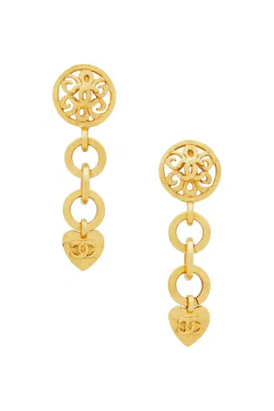 chanel Chanel 1995 CC Heart Clip-On Earrings | Thumbnail 1