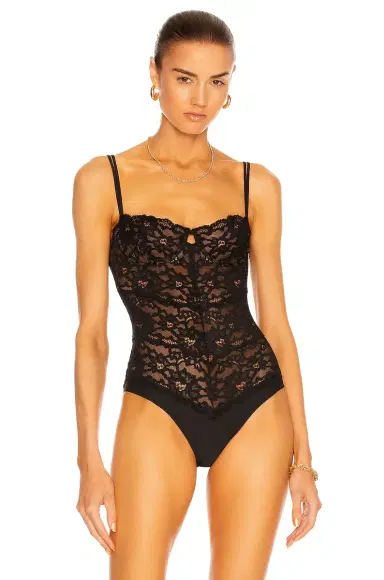 Fleur du Mal Charlotte Lace Balconette Bodysuit | Thumbnail 2