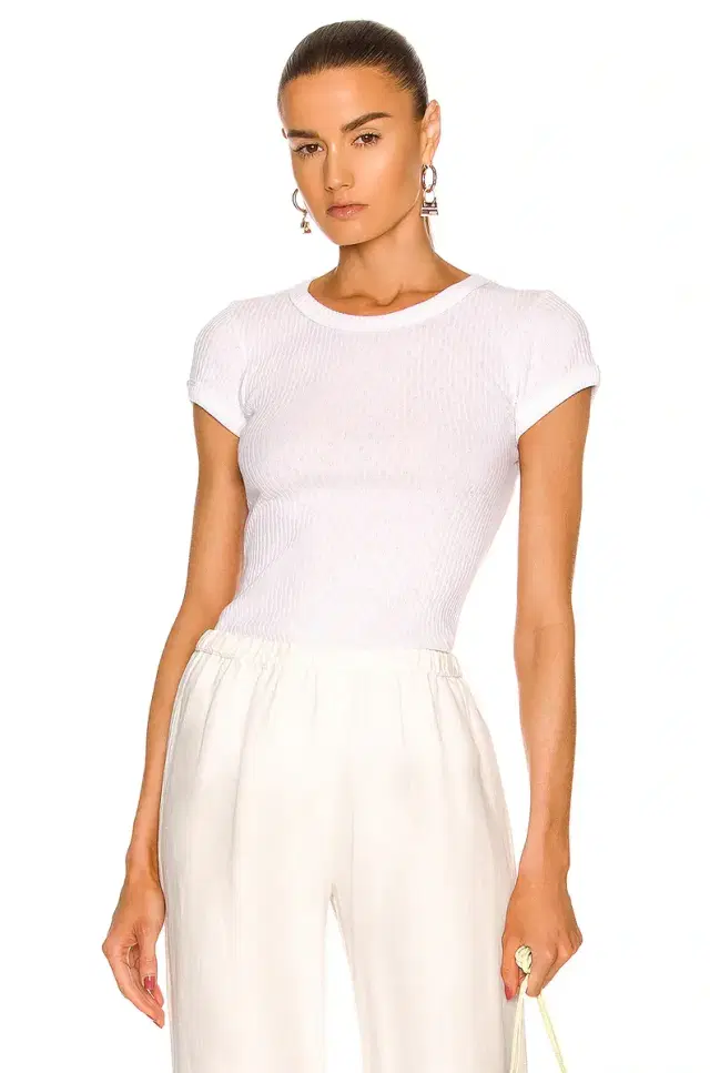 Enza Costa Soft Cotton Cap Sleeve Crew Top