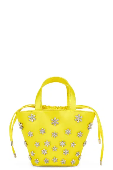 Amina Muaddi AMINA MUADDI Lily Satin Bucket Bag | Thumbnail 1 Amina Muaddi AMINA MUADDI Lily Satin Bucket Bag | Thumbnail 1
